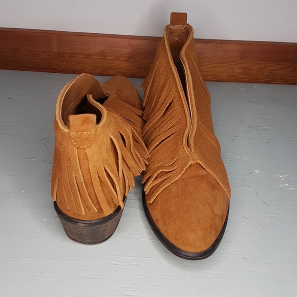 Maurices brown suede fringe booties - Picture 1 of 8